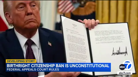 (7/23/25) A federal appeals court ruled Wednesday that President #DonaldTrump's order seeking to end #birthrightcitizenship is #unconstitutional, affirming a lower-court decision that blocked its enforcement nationwide.