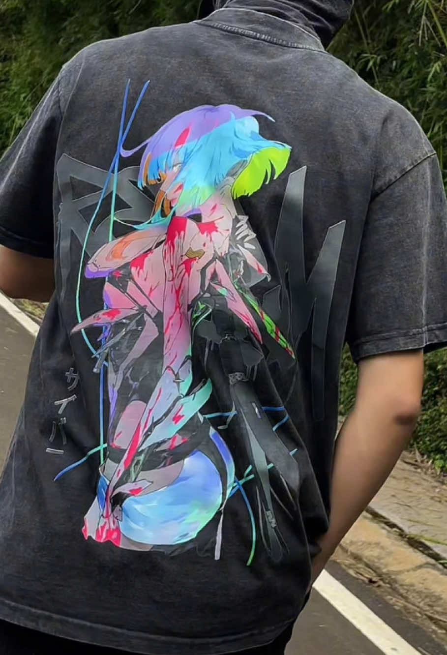 Lucy Cyberpunk Edgerunners T-Shirt – Unisex Acid Washed Lightweight Cotton Tee, Edge Runner Shirt, Anime Graphic Top, Anime Merch Gift for Her, Otaku  #LucyEdgerunners #CyberpunkEdgerunners #Edgerunners #Neoncore #CyberpunkAnime 
