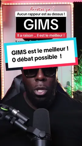 GIMS a déclaré qu’il était le meilleur et il a raison ! Personne fait ce qui fait en ce moment ! 9 singles dans le top classement.. 50 dates en 60 jours.. 🔥18 M d’auditeurs mensuels.. #gims #rapfrancais #actu #meilleur #debat #acturap #champion