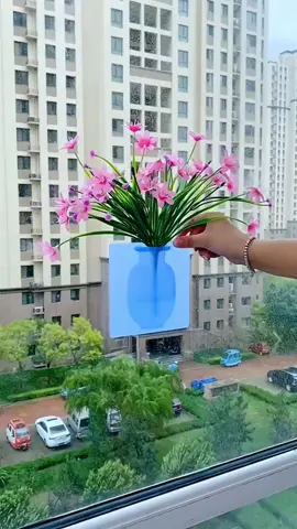 Bình Hoa Silicon Dán Tường,Dán Kính Decor Trang Trí, Bình Có Thể Dễ Dàng Tháo Rời