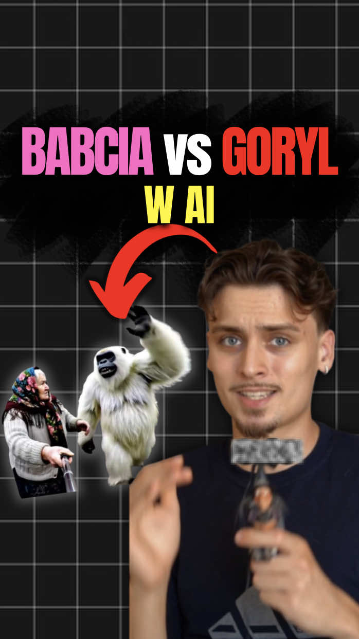 BABCIA VS GORYL w AI 🦍 . . #ai #babcia #gorilla #yeti #animacje #montazysta #montazfilmowy 