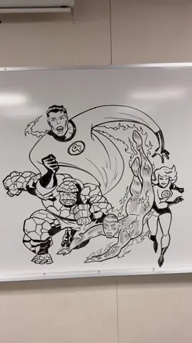 Fantastic 4 whiteboard drawing at school 🫣🤫 #fyp #art #fantasticfour #fantastic4 #marvel #mrfantastic #drawing @Marvel Entertainment 