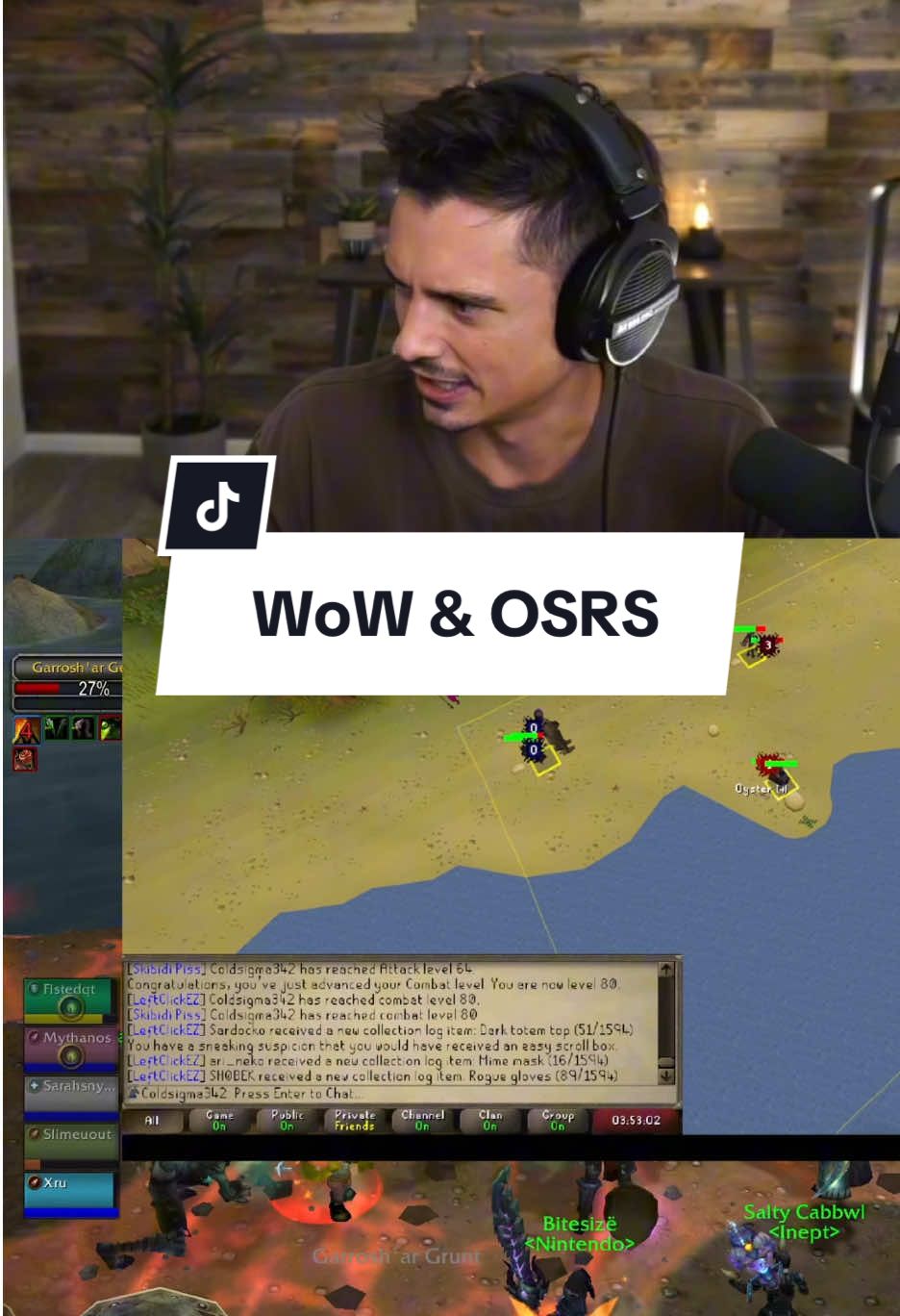 Leveling up in two MMORPG’s at once #runescape #worldofwarcraft 