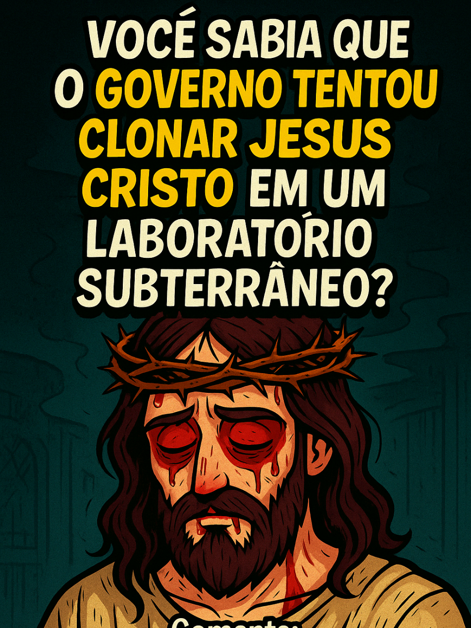 Eles acharam que podiam cloná-lo. Mas o que abriram os olhos... não era mais humano. 🩸 Projeto YH-ES-01 #SombrasDeArkive #JesusClonado #ProjetoCristo #horror #cartoonhorror #cartoon 