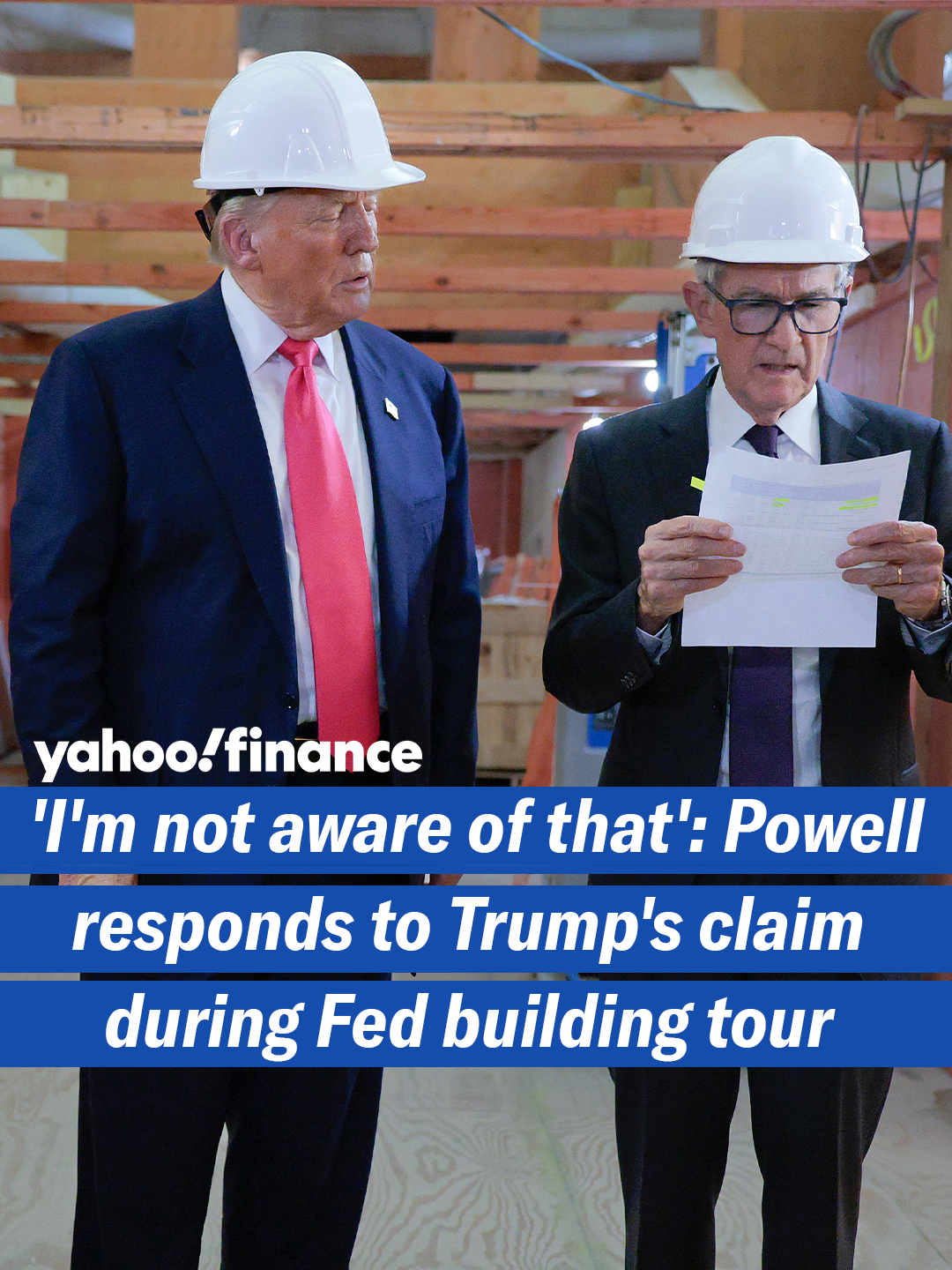 Powell responds to Trump's $3.1B claim during Fed building tour: 