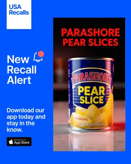 New Recall Alert! Parashore Pear Slices have been recalled nationwide due to elevated levels of lead and cadmium. Both toxins can cause poisoning and severe negative effects, particularly in young children.  The products were distributed through Grocery Outlet stores across the US.  Check our mobile app for full recall information including impacted lot/UPC codes.  #foodrecall #groceryoutlet #fda 