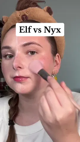 Replying to @majo which side do you prefer? 👀 @e.l.f. Cosmetics or @NYX Professional Makeup #elfcosmetics #nyxcosmetics #drugstoremakeup #makeupcomparison #makeupreview #naturalmakeup #makeupchallenge 