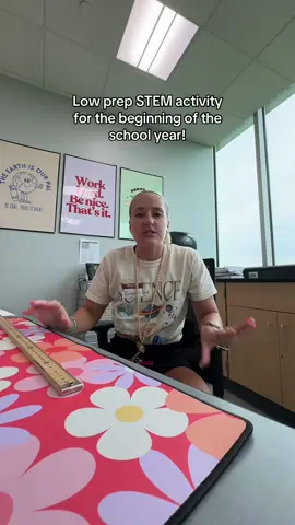 This is an easy and low prep STEM activity! It would also make a perfect first week of school activity!☺️ #teacher #teachersoftiktok #teachertok #STEM #stemactivities #teachertip #firstweekofschool 