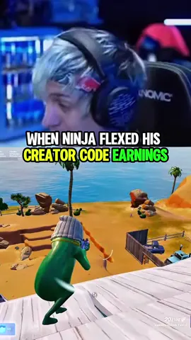 When Ninja flexed his creator code earnings😳💸 #ninja #fortnite #fyp #clix 