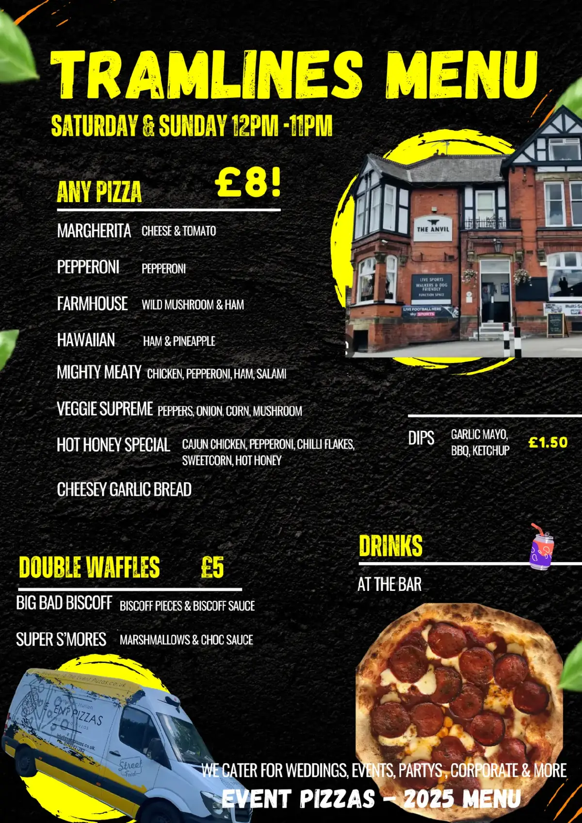 🚨 TRAMLINES WEEKEND = PIZZA TIME 🚨 We’ve parked our neapolitan.pizza van at The Anvil Pub on Stannington Road, and we’re not moving until every last slice is devoured. 🍕😎 🗓️ Saturday & Sunday 🕛 12pm – 11pm 📍 The Anvil Pub, Stannington Road, Sheffield 💸 ALL pizzas just £8 (yep, really!) 💳 Cash & card both welcome – we’re flexible like stretchy mozzarella Whether you're fuelling up before Tramlines or soaking up the aftermath, swing by for a hot, fresh Neapolitan pizza made with love (and a wood-fired oven 🔥). Bring your mates, bring your nan, bring an appetite. We’ll bring the pizza. 🍕🍻 #Tramlines #PizzaBeforeBeers #NeapolitanPizza #SheffieldEats #TheAnvilSheffield