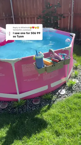 Replying to @Miiwiinah😂❤️😉😇1234678 she’s so cute! Totally worth a little over a hundred bucks. @Spreetail  #pinkpool #abovegroundpool #intexpinkpool #intex #spreetail 