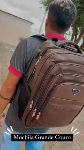 mochila de couro super resistente impermeável e muito resistente #mochila #couro 