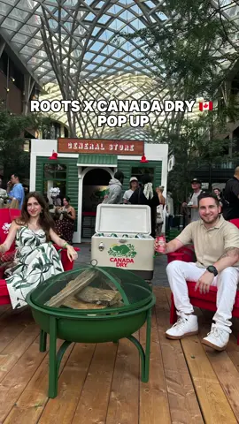 Roots x Canada Dry pop up available only this weekend! Food, merch and new drinks! #fyp #toronto #popup 