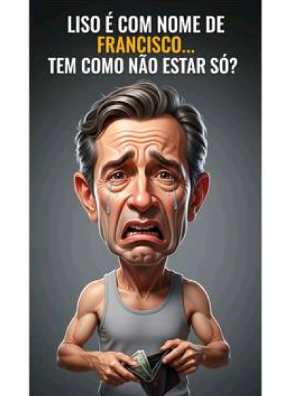 A vida do homem brasileiro resumida em um vídeo. 😭😂 Expectativa: Ser o Joe, galã e misterioso. Realidade: Ser o Francisco, com a carteira mais lisa que parede de gesso. E aí, se identificou? Manda praquele amigo que tá na mesma situação! 👇 #humor #comedia #meme #funny  #memesbrasil #viral #dublagem #francisco #liso #pobre  #expectativavsrealidade #reelsbrasil #videosengracados #fyp 