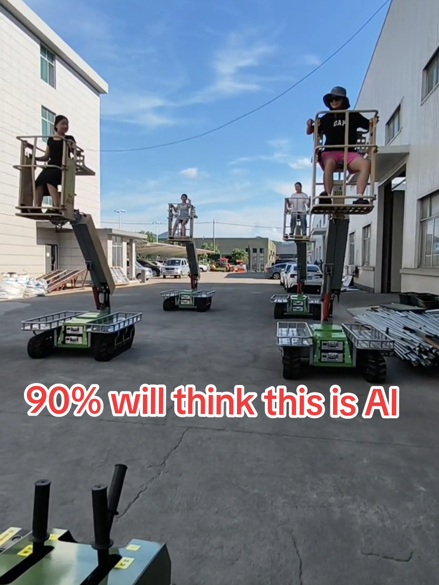 Electric powered remote control boom lift picker, working at height has never so easy. #ai #boomer #lift #mobilelift #girlslift #remotecontroltoy #factory 