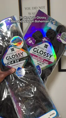 The hype is REAL with these Glossy bundles!! I got the wet and wavy in Bohemian Curl and obsessed is an understatement!!  Comment below if you want to see the finished product✨ #glossybundles #shakengoglossy #beautysupplystore #amazonfinds #samsbeauty #curlybundles 