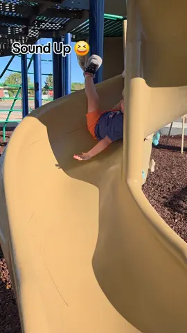 I don't think he'll be going down that slide again. 😆 No toddlers were hurt at this time. Slide 1- Kid 0.  . #funnytoddler #toddlersoftiktok  #summerfun #funnykid #parkdays 