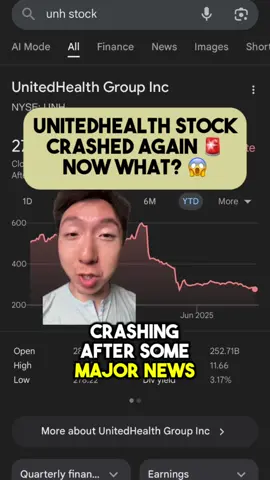UnitedHealth stock is crashing again today after some breaking news. 🚨 The DOJ investigation is yet another issue to plague the stock. Buy, sell or hold UNH stock? 💭 #stocks #investing #stockmarket #PersonalFinance 