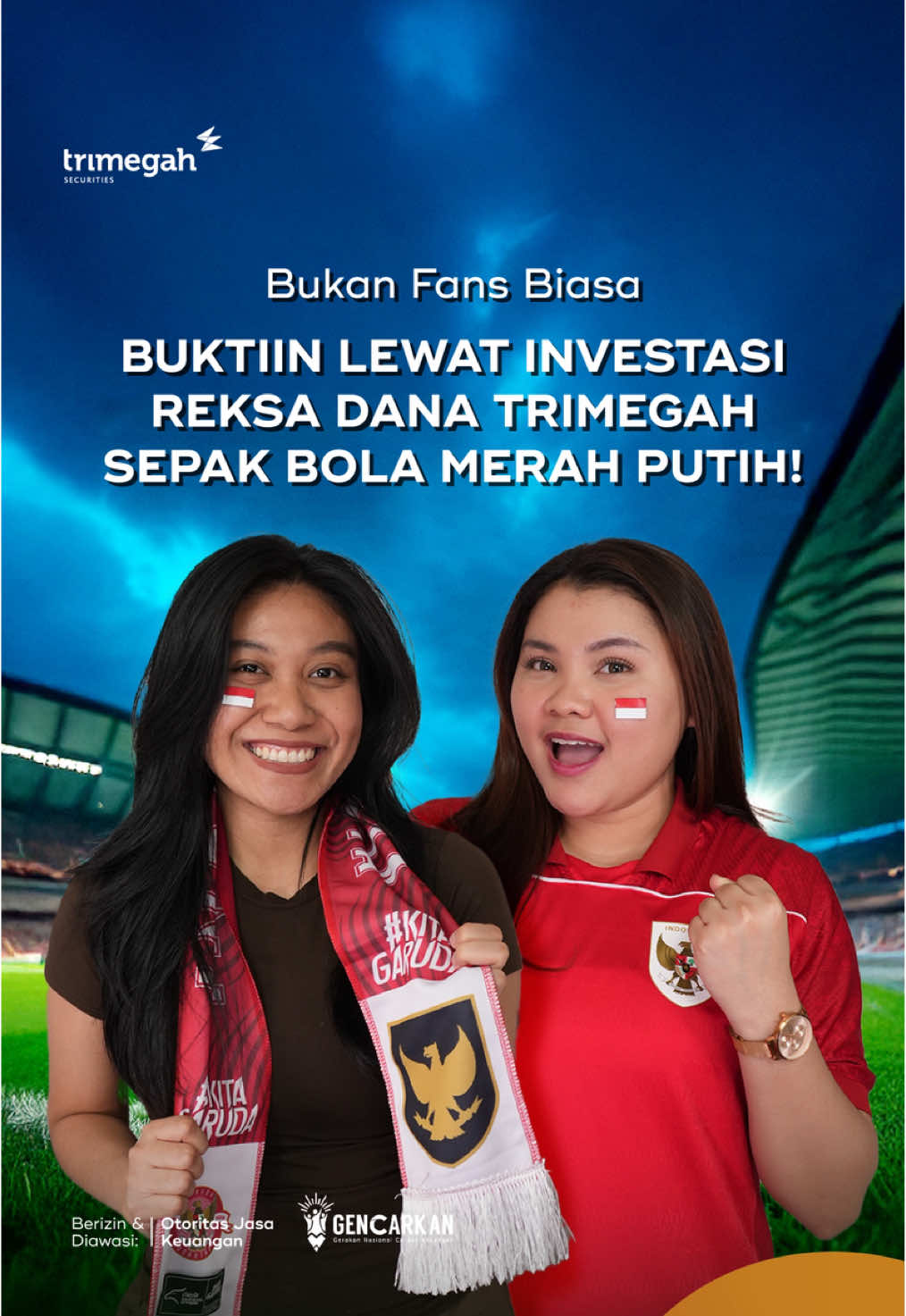 Ini sih bukan fans biasa 😆 Gak cuma dukung pemain yang masih aktif di lapangan, tapi juga talenta muda penerus dan pensiunan pemain ⚽ Lewat reksa dana sepak bola pertama di Indonesia: Reksa Dana Trimegah Sepak Bola Merah Putih, kamu udah bisa bekontribusi buat pengembangan sepak bola tanah air! 🔥 Yuk, mulai investasi produk ini di Trima+ sekarang dan #JagaNyalaGaruda! #trimaplus #trimegahsekuritas #reksadana 