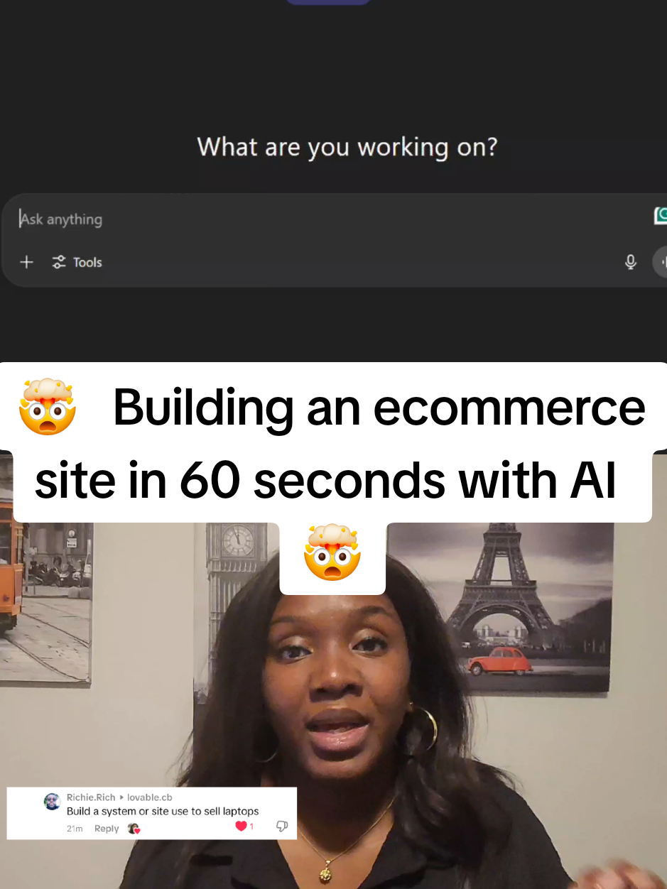 What can't AI do? 👀 🤯 Building an ecommerce site in 60 seconds with AI 🤯 requested by @Richie.Rich  #dev #ai #webdev #coding #lovabledev #aitools #aistartup #frontend 