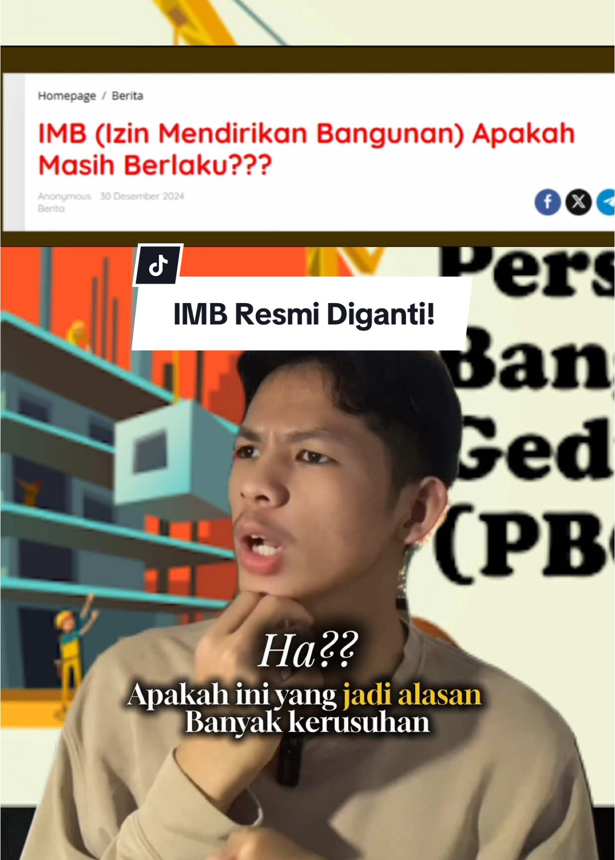 IMB udah dihapus?” Jawabannya: nggak dihapus, tapi DIGANTI jadi PBG (Persetujuan Bangunan Gedung) sejak 2021. ⁣   Bedanya apa? 	•	IMB = izin mendirikan 	•	PBG = persetujuan teknis bangunan sesuai fungsi, zona, dan standar keselamatan. PBG juga lebih tertata:     Pakai standar nasional     Bisa diajukan online via SIMBG     Pengawasan lebih jelas dari awal sampai bangunan berdiri Masih banyak yang nyebut IMB? Wajar… Belum semua daerah sepenuhnya pindah ke sistem baru. Tapi sebagai calon engineer, kamu harus lebih update! Bukan cuma jago gambar, tapi juga paham legalitas bangunan. ————————————————— 📣 BOOTCAMP MEDIA SIPIL 2025 🚀 1. CIVIL STARTER BOOTCAMP (Maba Teksip 2025) Curi start bareng Maba lainnya! Kelas: Mekanika Teknik, Gambar Teknik, Teknologi Bahan Pelaksanaan: 19 – 1 Agustus 2025 Batas daftar: 17, 19 dan 21 Juli 2025 (atau sebelum kuota penuh) 2. MINI BOOTCAMP BATCH 8 (Level Pemula dari 0) Kelas aplikasi teknik sipil untuk yang baru mulai! Kelas: Revit, SAP2000, ETABS, AutoCAD, Civil 3D, Plaxis, RAB, MS Project, SketchUp, RSAP Pelaksanaan: 14 Juli – 20 Agustus 2025 Batas daftar: • MS Project & RAB: 12 Juli • Revit & SAP 2000: 21 Juli • Civil 3D & AutoCAD: 29 Juli • ETABS: 31 Juli • Plaxis & SketchUp: 7 Agustus • RSAP: 11 Agustus Daftar semua kelas di mediasipil.myr.id atau klik link di bio! Pendaftaran bisa tutup lebih awal kalau kuota kelas udah penuh ya! #mediasipil #tekniksipil #engineerupdate #PBG #IMB #simbg #caloninsinyur #izinbangunan