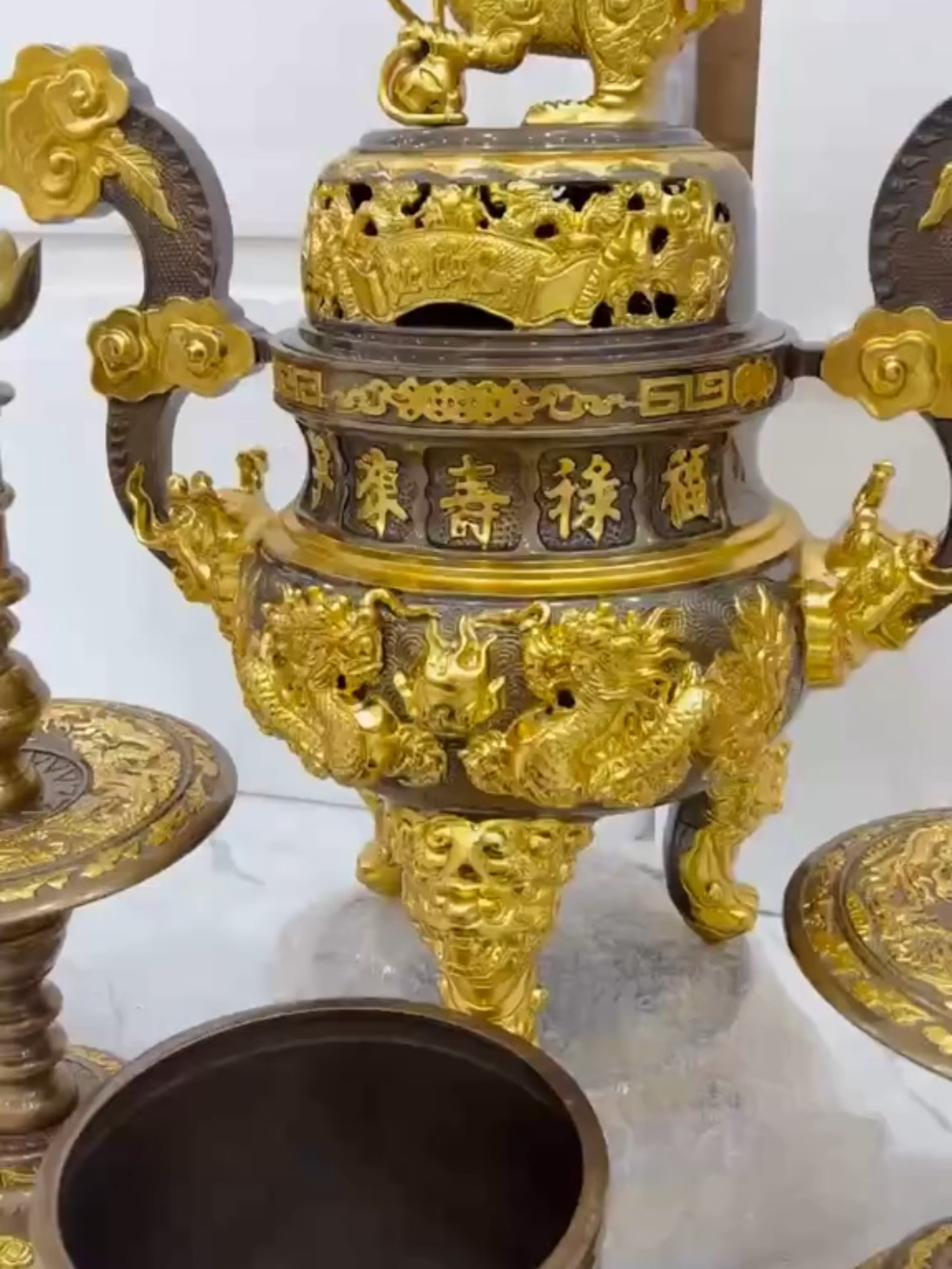 Sắp bộ đỉnh kèm phụ kiện cho anh Huy Cận ở Hồng Lĩnh- Hà Tĩnh ạ #dodongtuongphat #ngusu #dinhdong #datvang24k #datvang #đồngcattut