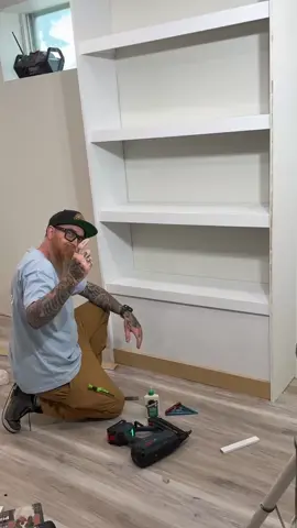 This customer wanted a cover for the water meter, normally we build a bench but they asked if we could do some shelves • It took 2 pieces of MDF and I used some left over trims • Just some wood glue and the Bosch 18v brad nailer to put this one together @Bosch Power Tools  . . . #tools #construction #Bosch #boschtools #basement #house #Home