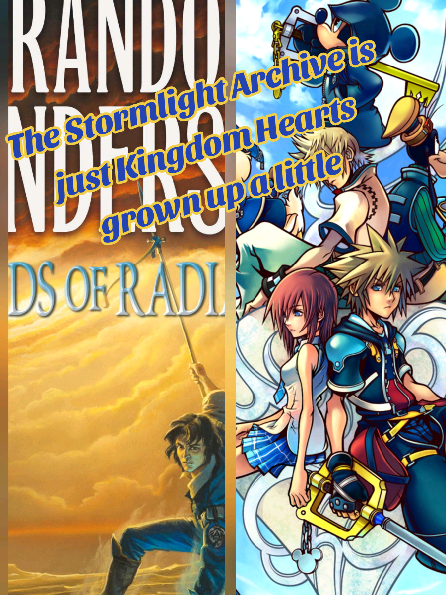 The knights radiant are just keyblade weilders, the points of investiture are the keyholes, and both worlds have a problem involving a really smart old guy #kingdomhearts #stormlightarchive #cosmere #BookTok #fantasy 