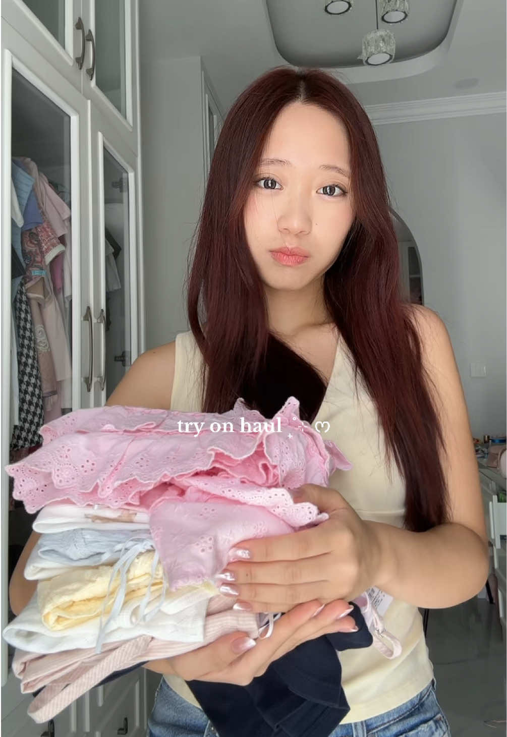 some new finds at brandy melville and basement fg 🎀🎀  #haultok #haul #clothes #shopping #brandymelville #Summer #cutetops #coquette 