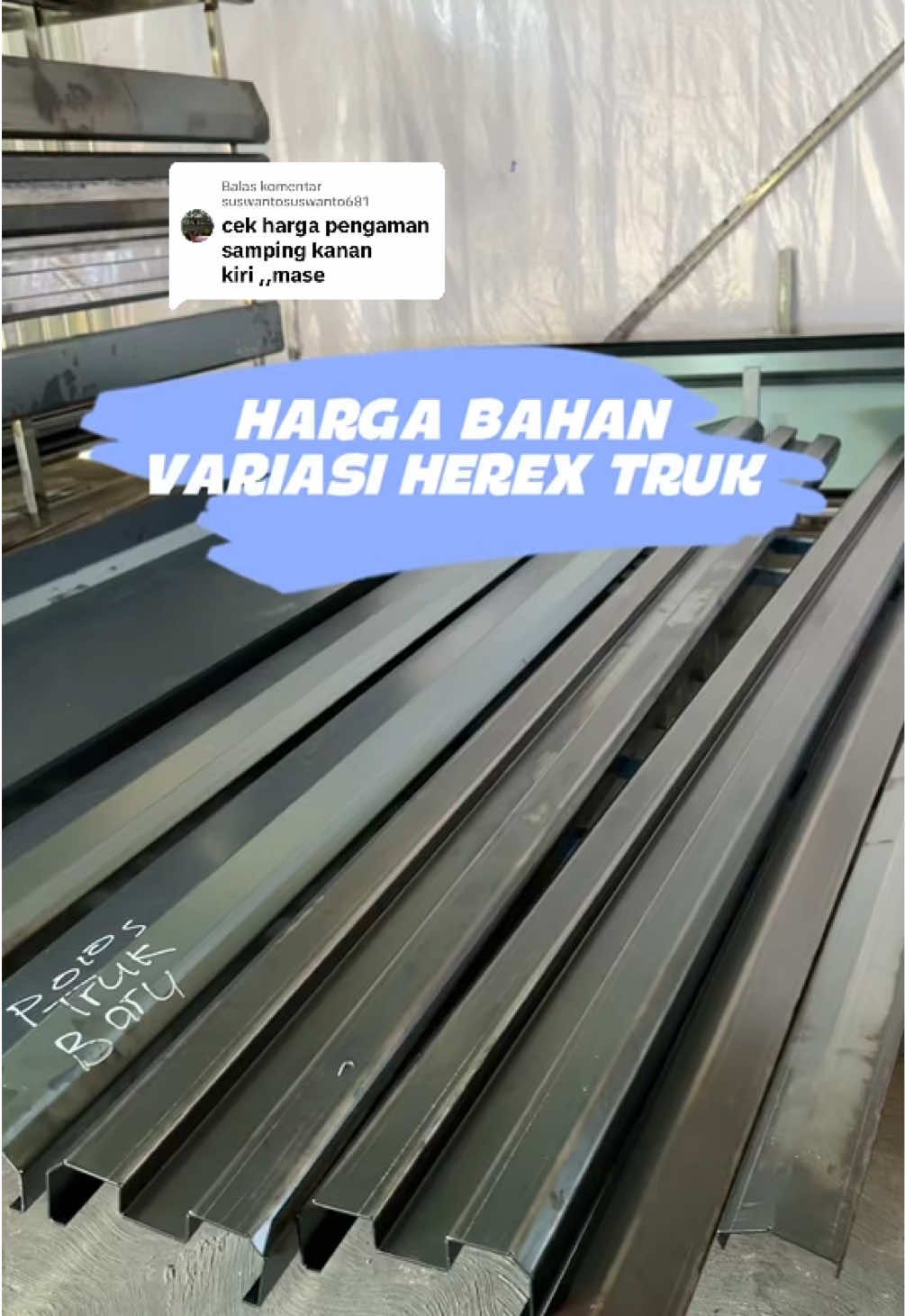 Membalas @suswantosuswanto681 harga #bahanvariasiherex truk ini bos, ready ukuran dari pick up sampek truk besar. Bisa request info pemesanan 0812 9228 7529 nama shopee permata express77 😇
