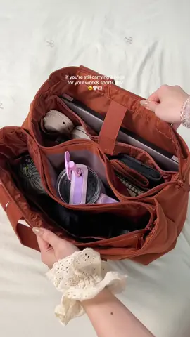 Then you need this tote🥳 with compartments to organize everything you carry🤌🏻#bagsmart #bagsmarttravel #tiktokshopbacktoschool #totebag #collegebag 