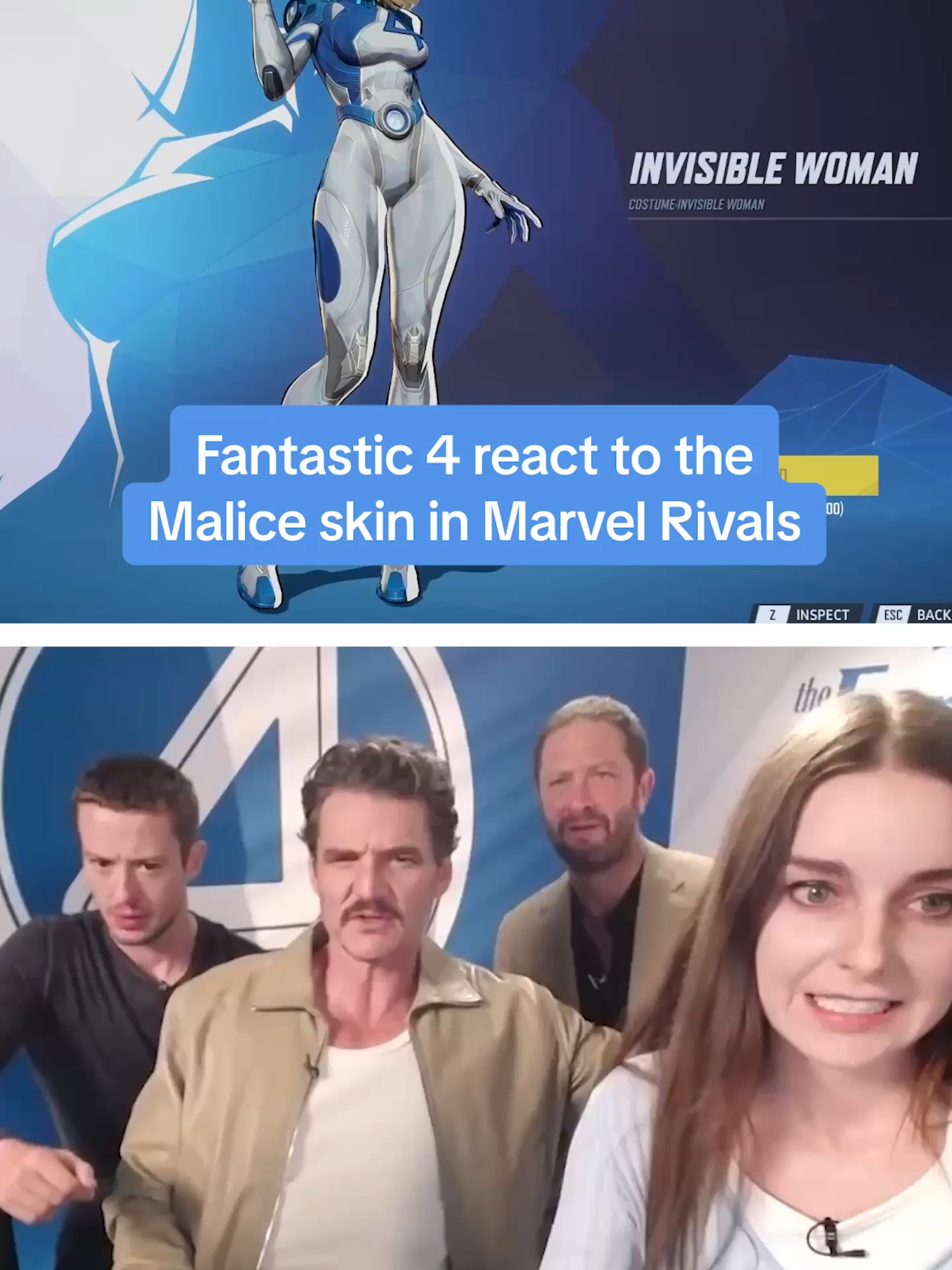 The cast of the Fantastic 4 were shown the Malice skin in Marvel Rivals! 😂 🎥: X / MarvelRivals #marvelrivals #gaming #gameplay #fantastic4 #pedropascal #invisiblewoman