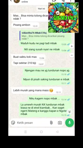 MUNG SEKEDAR BAKUL TP WAJIB MEMBERIKAN REKOMENDASI TERIMAKASIH KAKAK CANTIK SUDAH MEMERCAYAI SAYA  #promomakangajian #SEGAR #KARANGANYAR #karanganyar24jam #bumbudapur #pisang #buahsegar #kebutuhanrumahtangga 