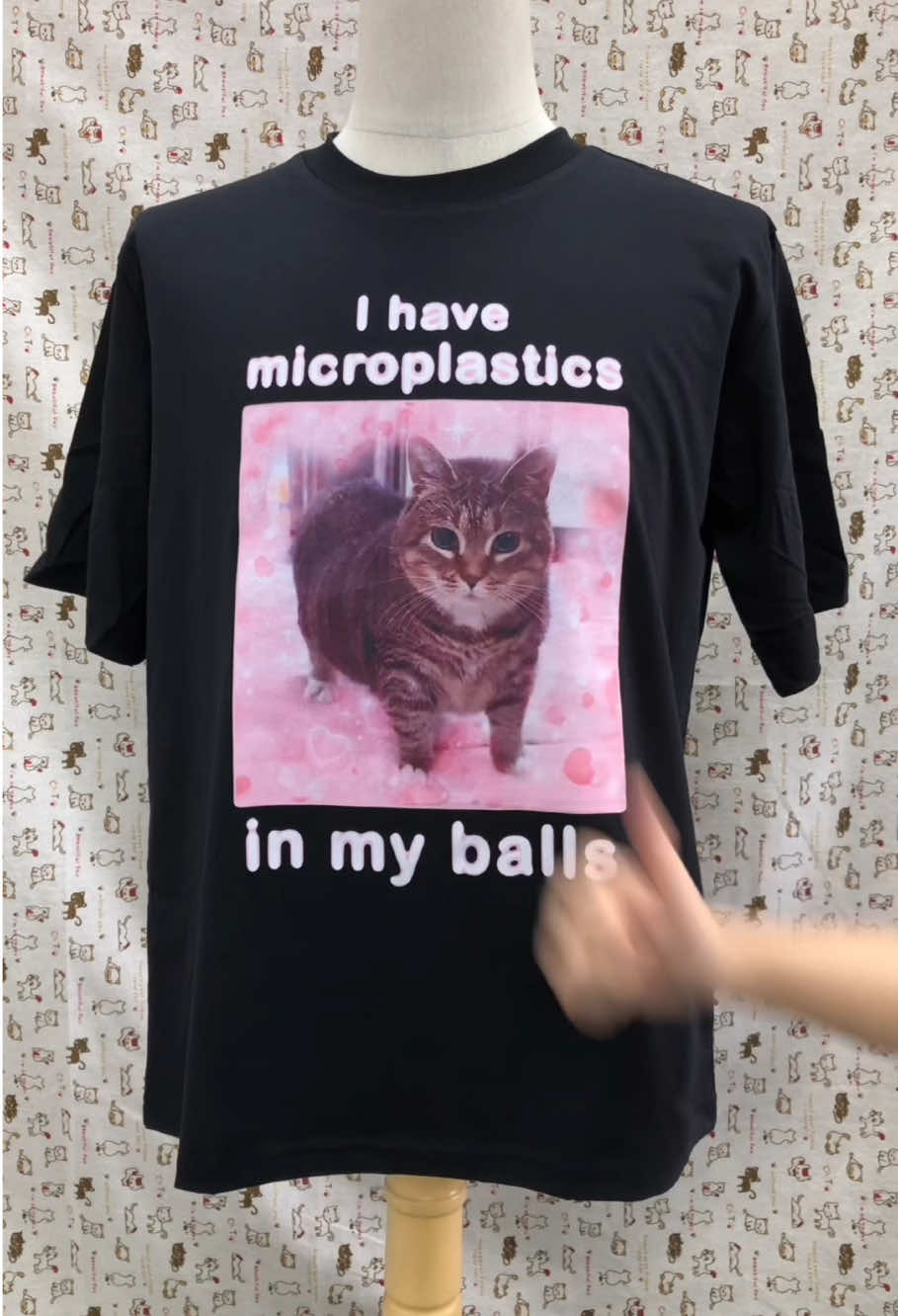 I Have Microplastics in my Ballls Funny Cat Meme Shirt