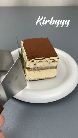 DIY Tiramisu  #kirbyyy coffee mixture: 1 1/2 cup hot water 2 tbsp instant coffee 1 tbsp sugar egg yolk mixture: 5 egg yolks 1/2 cup sugar double boil until light yellow (69c to 71c) for 10mins cream mixture: 500g creamcheese (room temp) 400ml all purpose cream (chilled overnight) 2 tsp vanilla extract lady fingers/ broas/ savoiardi pan size: 30x8x7cm