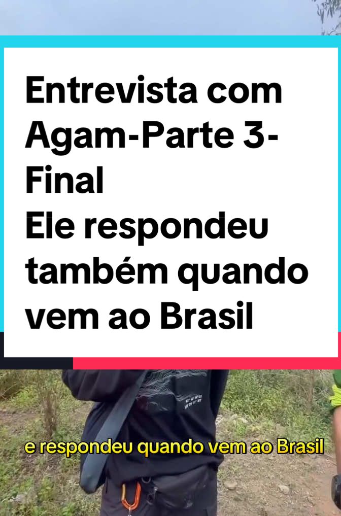 Entrevista de Agam, um dos integrantes do resgate da Juliana Marins, com os brasileiros Bruno e Júlia -parte 3 - Parte Final Onde ele responde quando vem ao Brasil Entrevista de Agam, um dos integrantes do resgate da Juliana Marins, com os brasileiros Bruno e Júlia, nômades digitais que já moravam na Ásia e foram conhecer o nosso herói  Curiosidade: Agam já subiu o Rinjani 415 vezes Depois do incidente com Juliana outros 2 turistas europeus também se acidentaram e foram resgatados com helicóptero porém num local e condições diferentes  Deus abençoe Agam e todo o time do resgate ( quem souber todos os nomes deixa escrito aqui pra mim) Graças a esse a Juliana Marins pode ter despedida com a família no Brasil( em alguns casos nem isso a família tem🥺) #casojulianamarins #resgatejulianamarins #julianamarins #resgatejuliana #julianamarinsresgate #despedidajulianamarins #AgamnoBrasil 