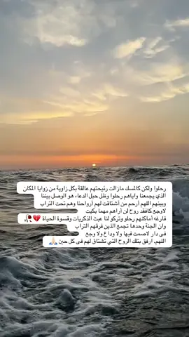 ليتنا نستطيع نجالس الراحلين ساعة ونسكب فى احضانهم ماكتبه الغياب فينا 💔اخر ساعة من يوم الجمعة الساعة استجابة اللهم اجعل قبورهم خير مسكن تغفو فيه عينهم الحبيبة يااحباب قلبي 🤍