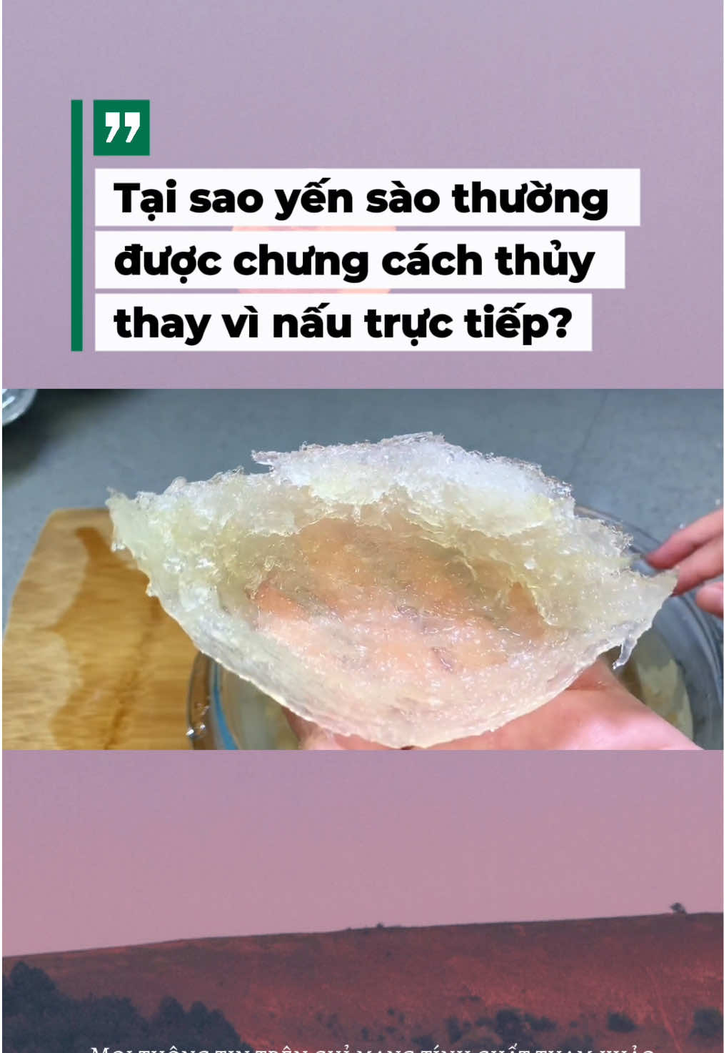 Tại sao yến sào thường được chưng cách thủy thay vì nấu trực tiếp không? #YenSaoVietNam #TuHaoHangViet #HangVietVuonMinh #AkaNest #ToYen