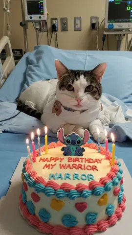 Say happy bday to our warrior 🥹🎂 #sad #sadcat #catsoftiktok #cattok #catvideos #