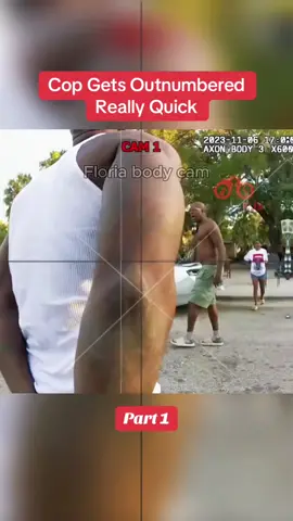 #part1 Cop Gets Outnumbered Really Quick #fyp #usa #situation #bodycam #cam #criminal #cops #police