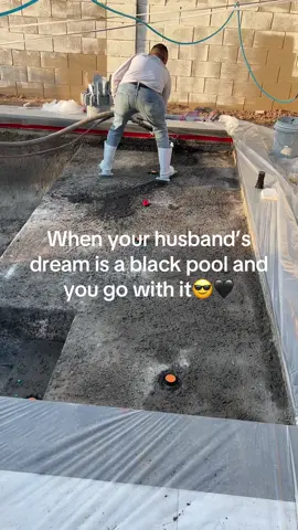 Our dream pool is not everyone’s cup of tea but we are obsessed 🤩😎🖤 #poolbuild #blackpool #blackeclipsepebblesheen #pool #backyard #backyardrenovation #az 