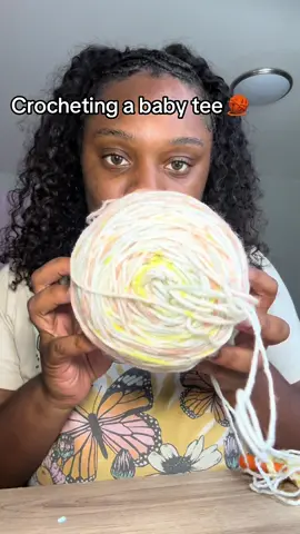 Crochet a baby tee with me #crochet #crochettop #crochettok #crochetersoftiktok #crochetwithme 