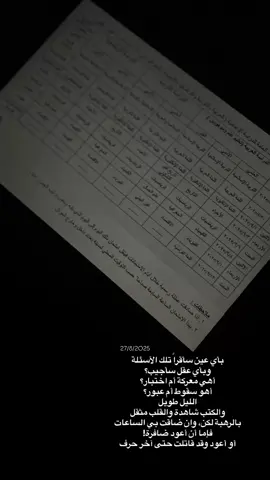 امتحانات السادس قربت.                     اللهم إني توكلت عليك و سلمت أمري إليك، يا من أقرب إليّ من حبل الوريد لا ملجأ و لا منجا منك إلا إليك،أستودعك حلماً يتمناه قلبي و يشغل تفكيري فقر عيني و إجعلني ممن تُدبر فرحتهم في السماء و أكرمني بعطاك #جدول #السادس_الاعدادي #السادس#الامتحانات_قربت #الامتحانات#موعد #سادس 