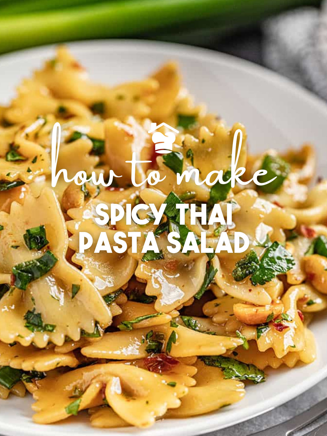 Thai Pasta Salad is spicy, tangy, and inspired by the flavors of Thai cuisine. This crowd favorite will become one of your go-to pasta salads! #pastasalad #dinner #cooking #cookingathometiktoktv #cookingtutorial