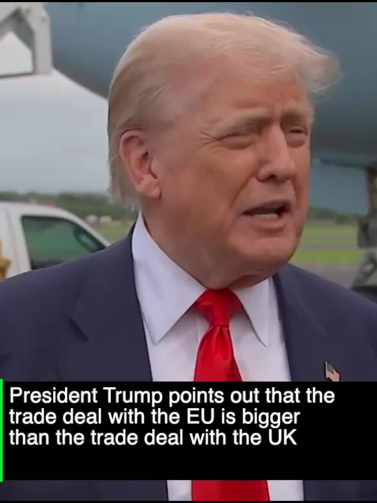 President Trump says a trade deal with the EU   Is bigger than a trade deal with the UK   So which do you think had more negotiating power, the UK on it's own, or the EU and its member states?