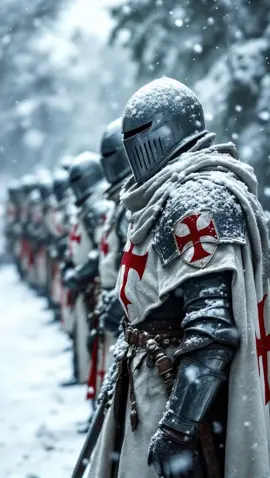 templar knights hold strong against the winter cold #fyp #medevil #aiart #ai #fantasy #medievaltiktok #knight #dark 