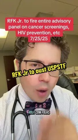 RFK Jr will fire all members of the US Preventive Services Task Force. This will likely cause preventive screenings to not be covered by health insurance. #publichealth #tiktokdoc #LearnOnTikTok 
