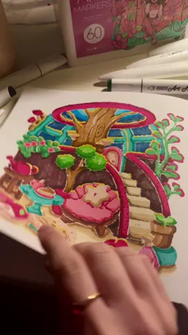 new cozy coloring page reveal 💖#cozycoloring #colouringbook #colouring 