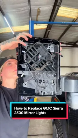 Swapping out the old for the new @Boost Auto mirror lights on a 2024 GMC Sierra 2500 😎 #howto #mirrorlight #gmcsierra #boostautoparts #boostauto #tiktokautocampaign #carrepair  @Harbor Freight 