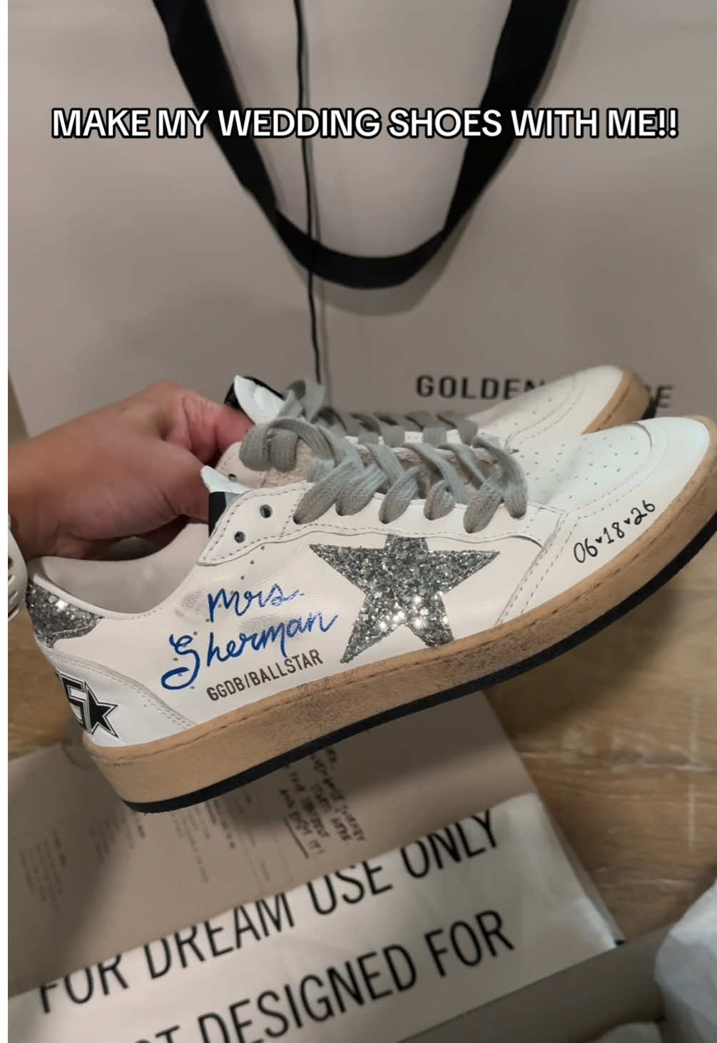 #CapCut WEDDING SHOES OF MY DREAMS! @Golden Goose custom wedding golden goose #weddingshoes #goldengoose #weddinggoldengoose #2026bride #bridetobe #bridetok #weddingtok 